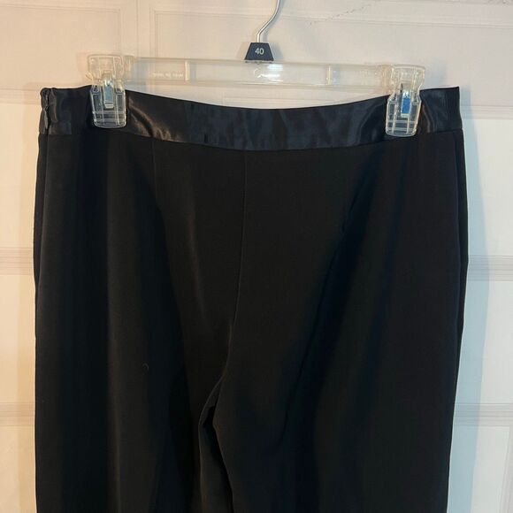White House black market black wide leg satin trim pants size 8 - Picture 5 of 11